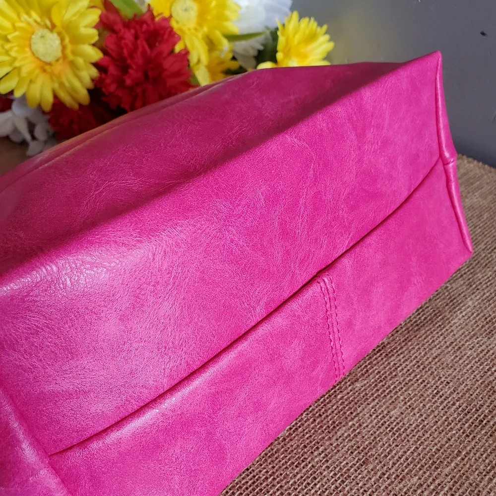 Boho Shoulder Bag Medium Size Hot Pink
